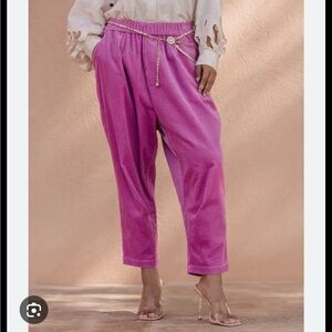 Mes Demoiselles Crysta Pink Corduroy Trousers Size 6 (FR 38)